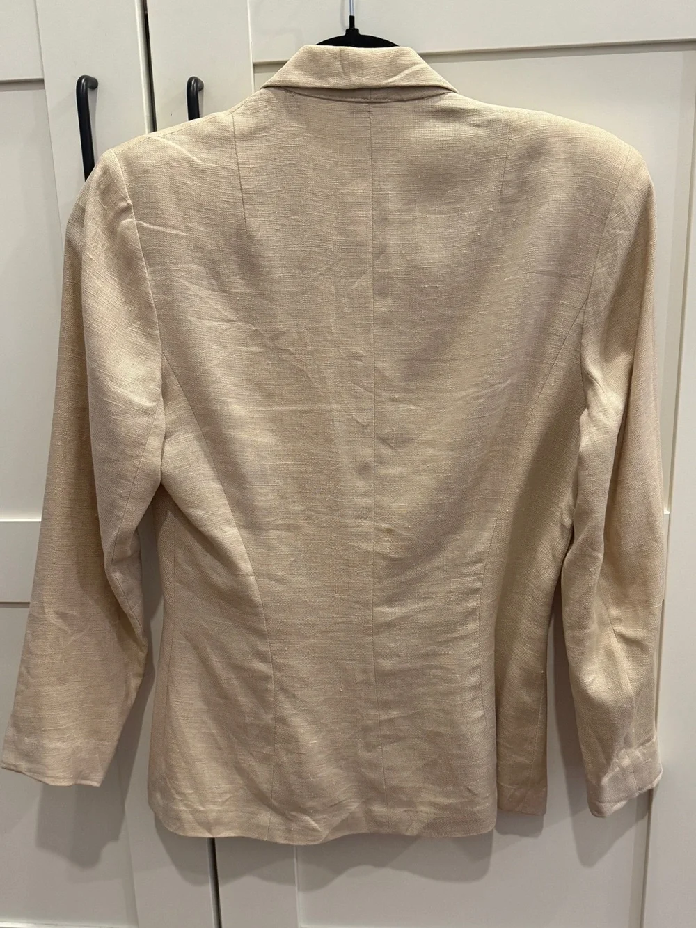 Vintage 1940s 1950s Mid-century Henry Rosenfeld Tailored Linen Blazer Beige